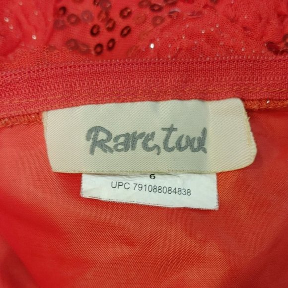 Rare Tool Girls Red Sleeveless Sequin Lacey Dress 6 - Picture 4 of 5